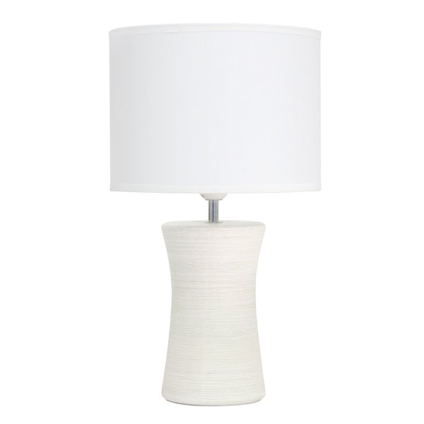 Simple Designs Ceramic Hourglass Table Lamp, Off White LT2099-OFF